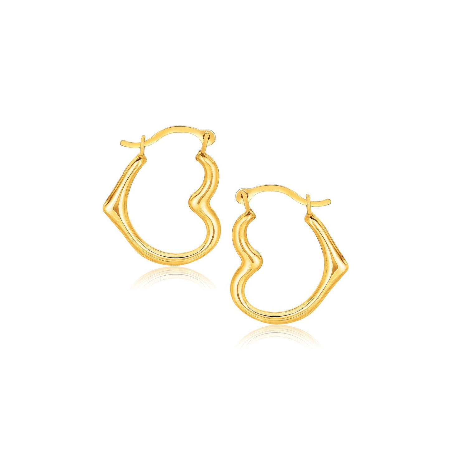 10k Yellow Gold Heart Hoop Earrings - The Best Accessory