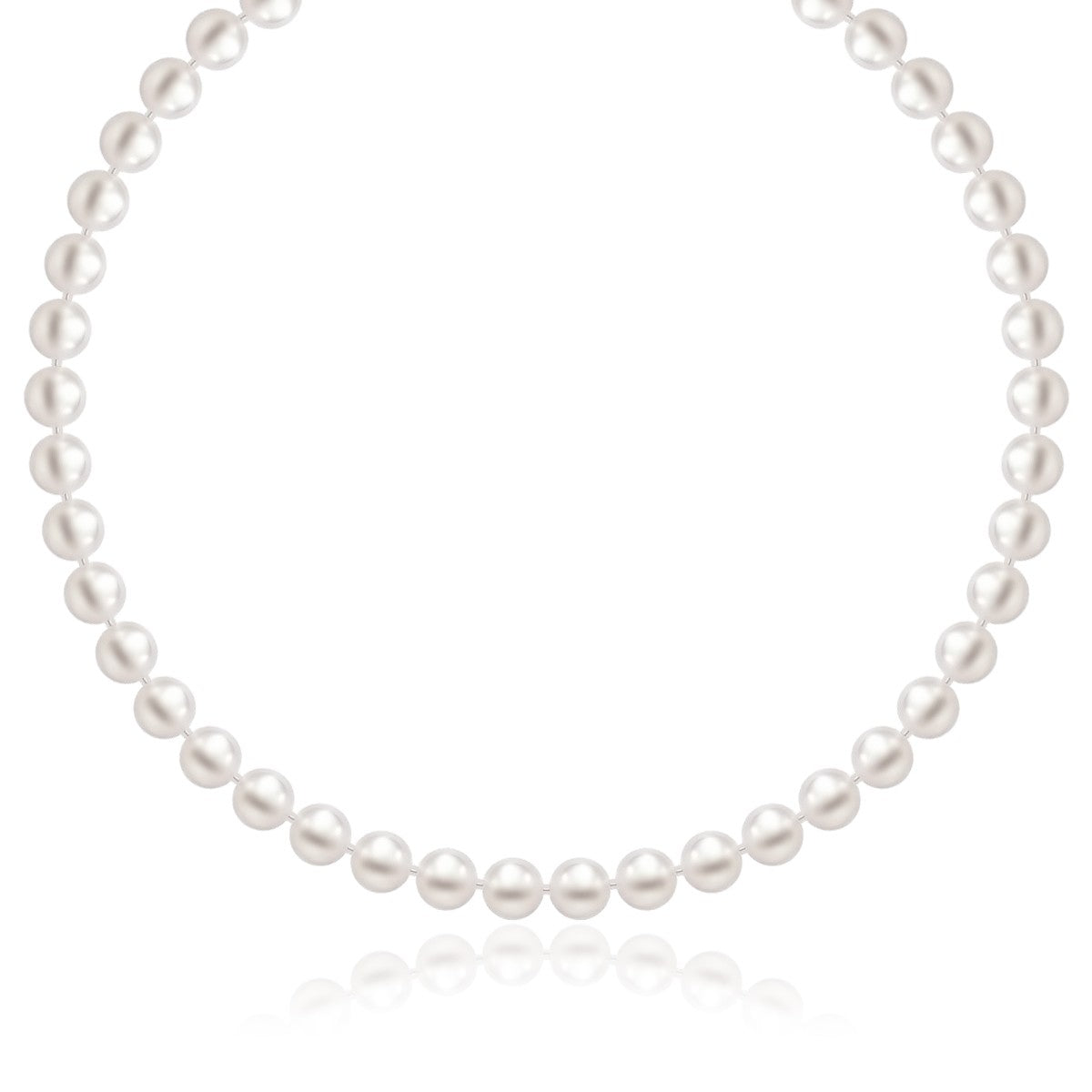 14k Yellow Gold Necklace with White Freshwater Cultured Pearls (6.0mm to 6.5mm) - The Best Accessory