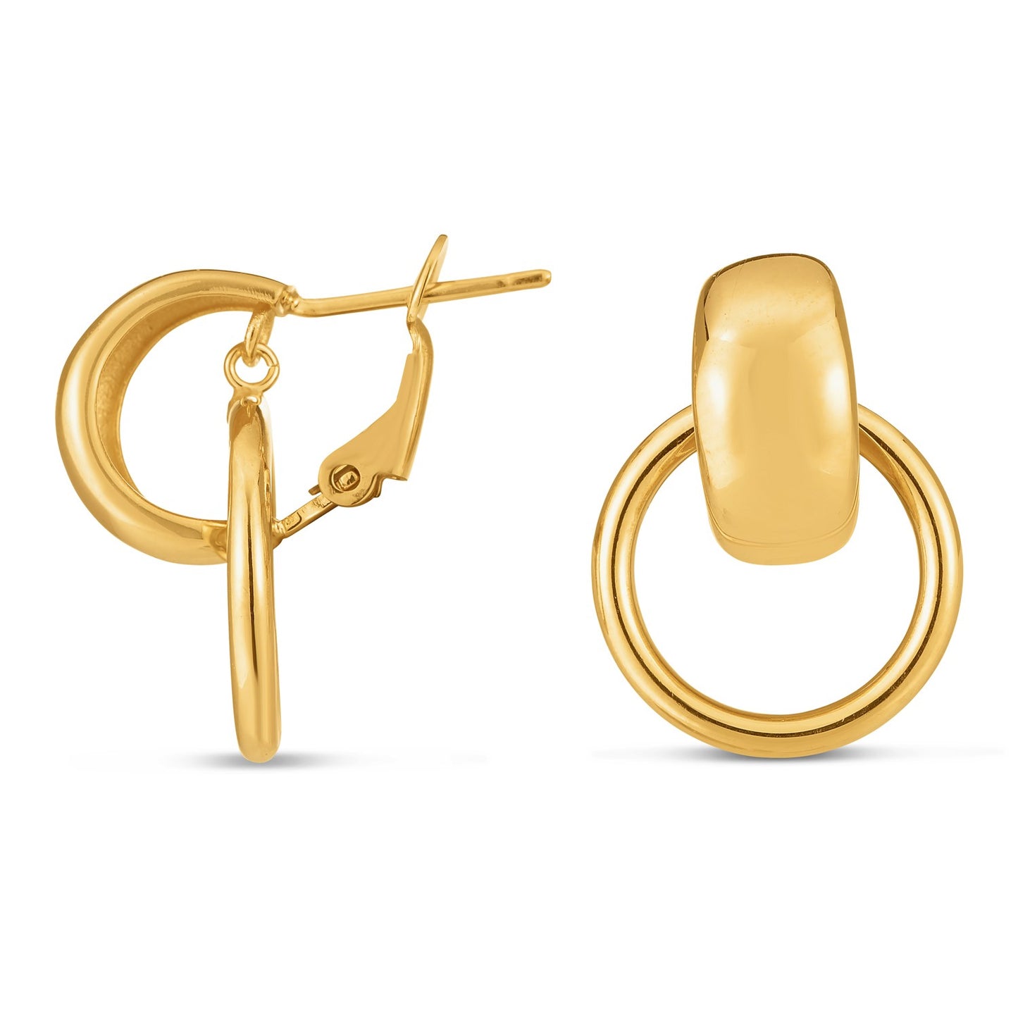 14k Yellow Gold Interlocking Omega Hoops - The Best Accessory