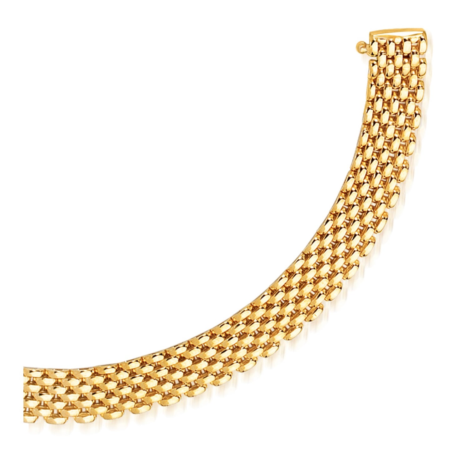 14k Yellow Gold Flexible Panther Line Bracelet (9.00 mm) - The Best Accessory