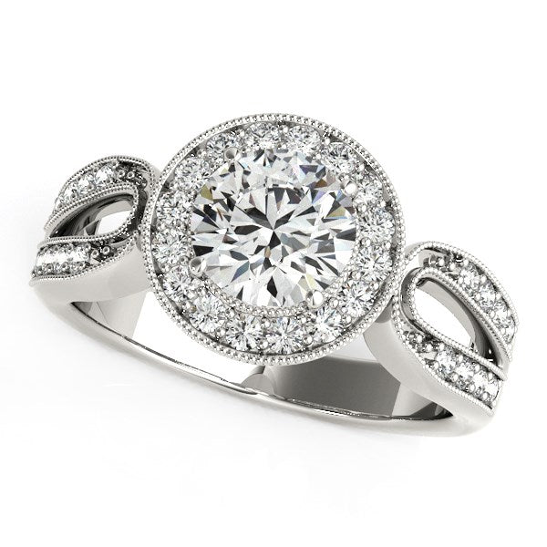 14k White Gold Teardrop Split Band Diamond Engagement Ring (1 1/3 cttw) - The Best Accessory