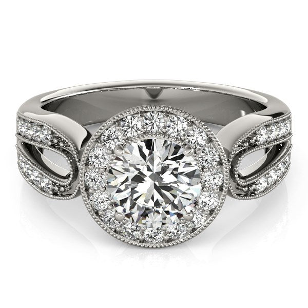 14k White Gold Teardrop Split Band Diamond Engagement Ring (1 1/3 cttw) - The Best Accessory