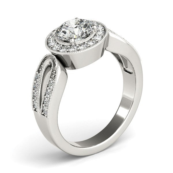14k White Gold Teardrop Split Band Diamond Engagement Ring (1 1/3 cttw) - The Best Accessory