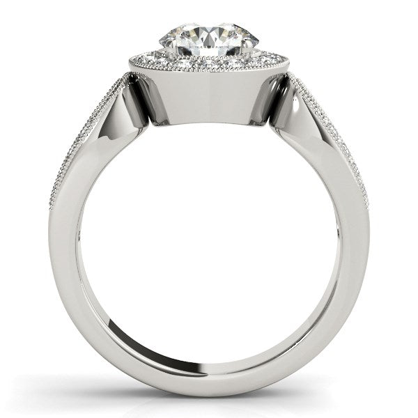14k White Gold Teardrop Split Band Diamond Engagement Ring (1 1/3 cttw) - The Best Accessory