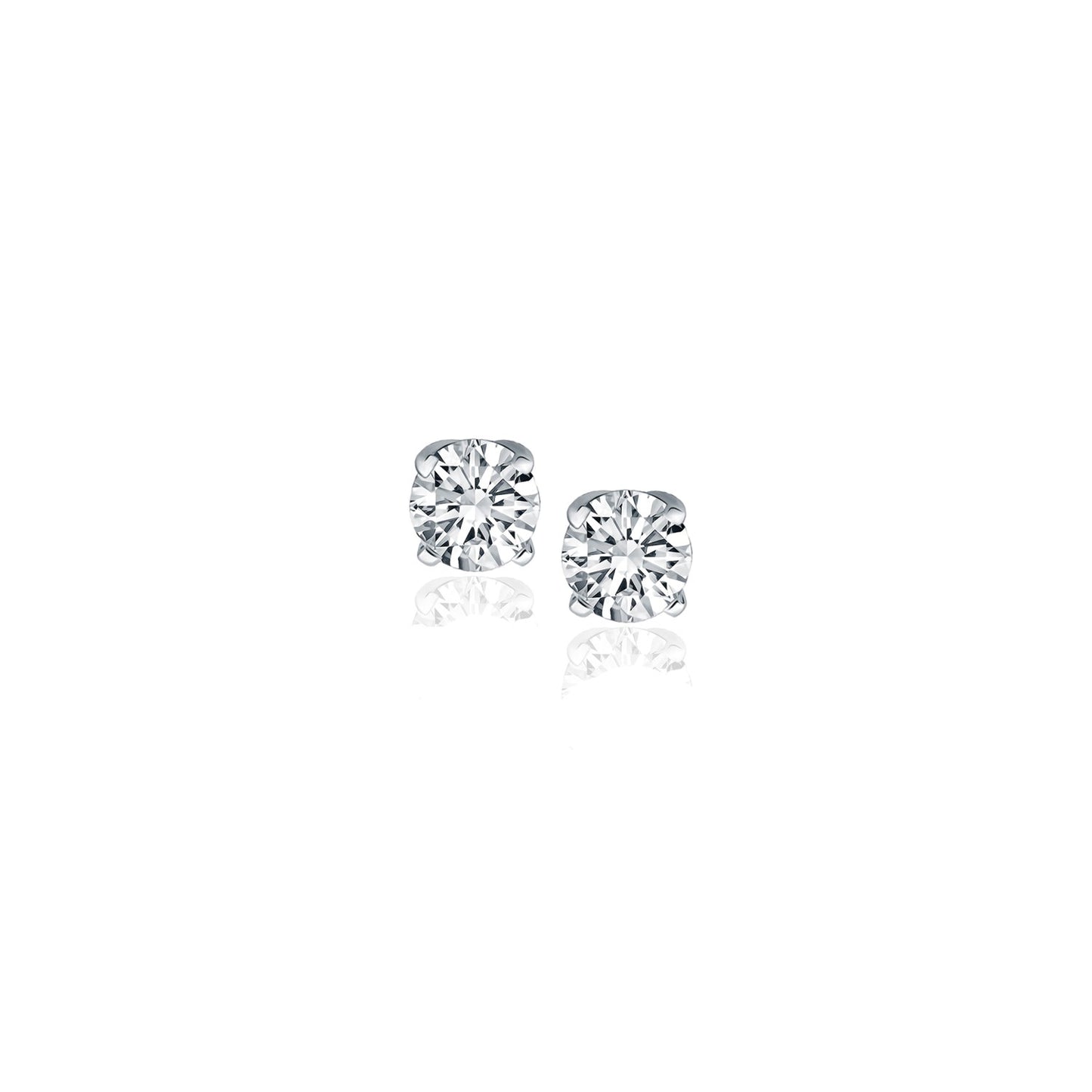 14k White Gold Diamond Four Prong Stud Earrings (1/4 cttw) - The Best Accessory
