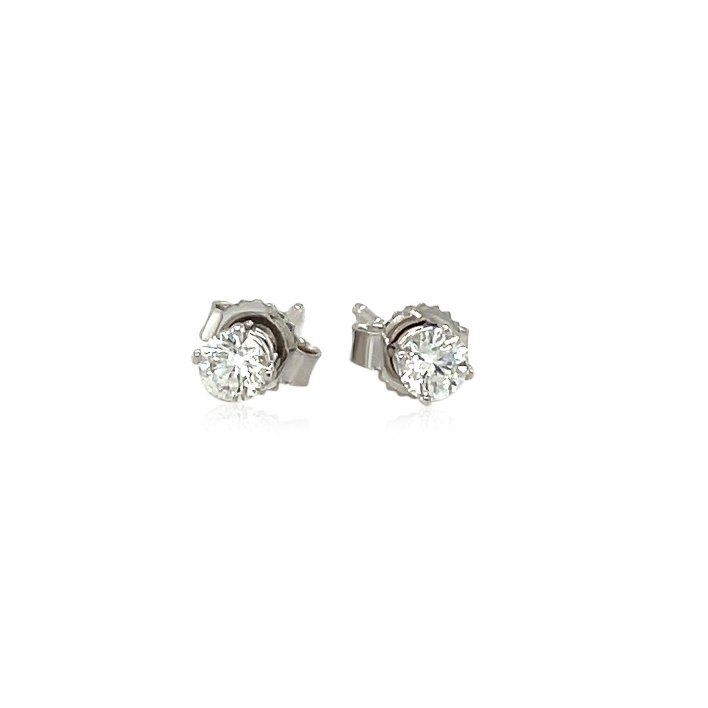14k White Gold Diamond Four Prong Stud Earrings (1/4 cttw) - The Best Accessory
