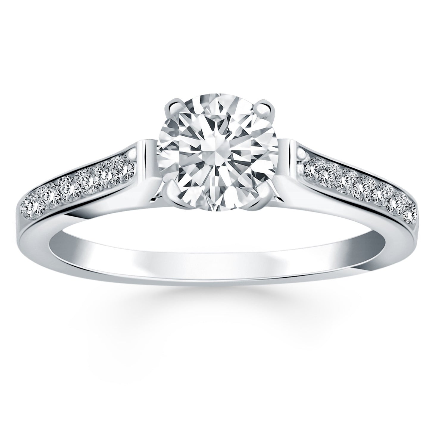 14k White Gold Pave Diamond Cathedral Engagement Ring - The Best Accessory