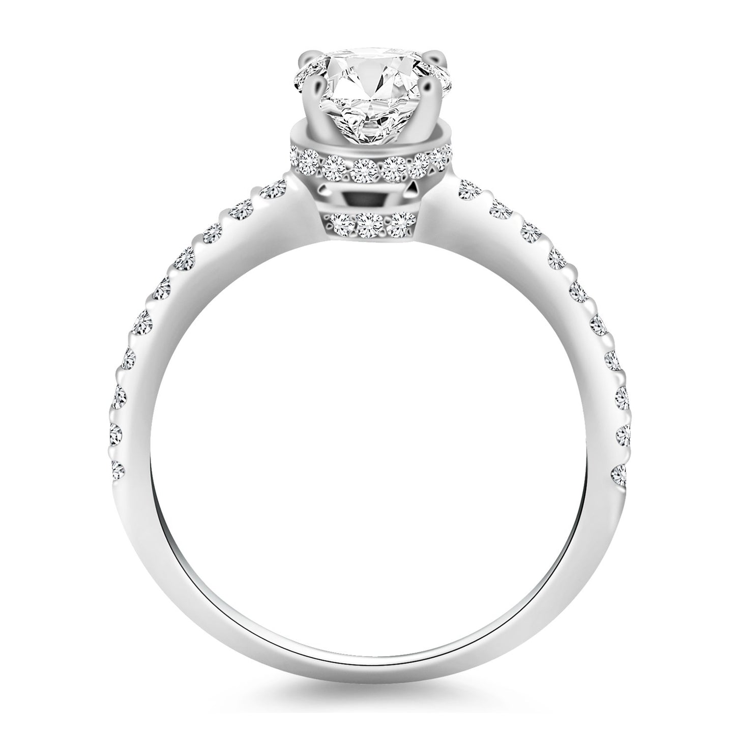 14k White Gold Diamond Collar Engagement Ring - The Best Accessory