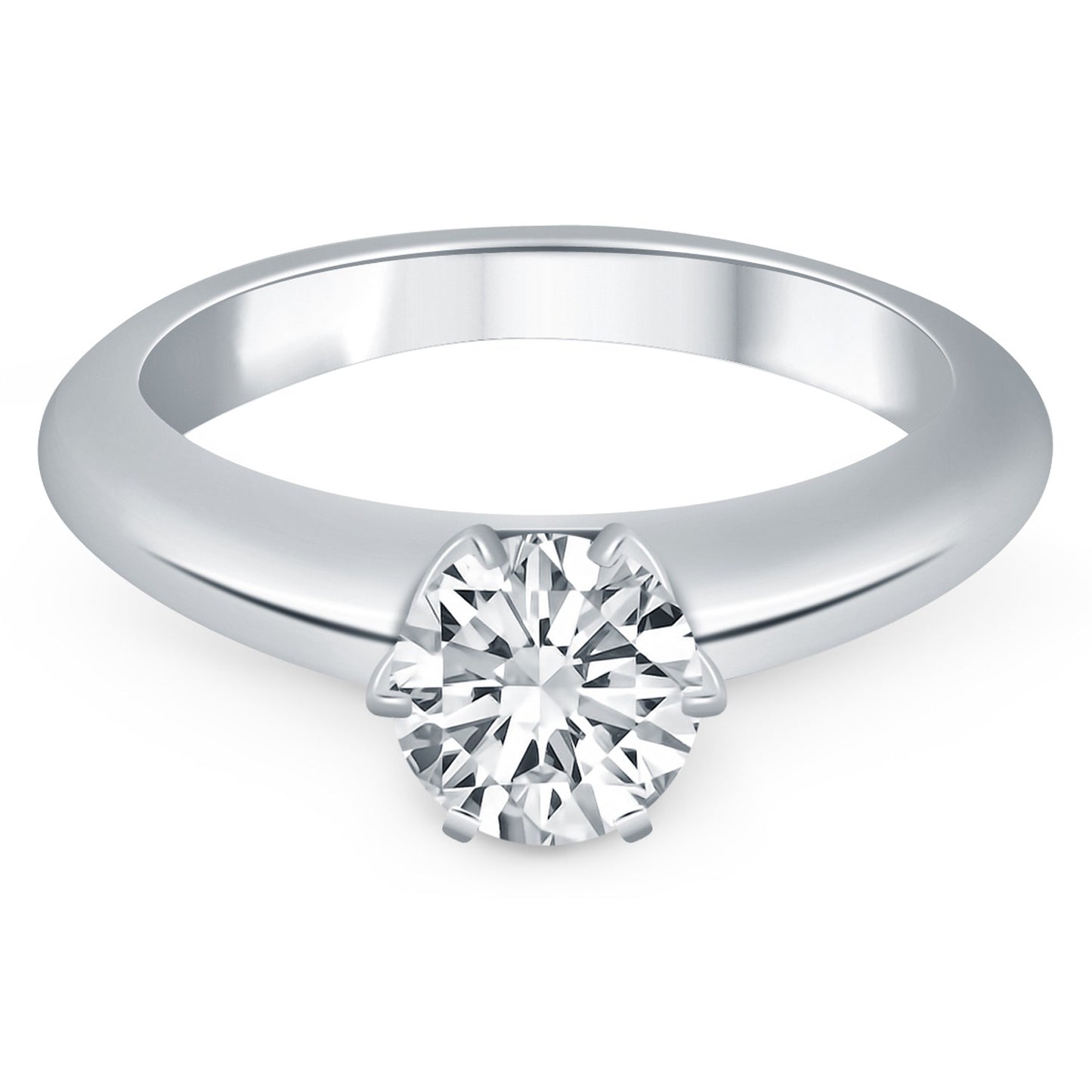 14k White Gold Solitaire Cathedral Engagement Ring - The Best Accessory