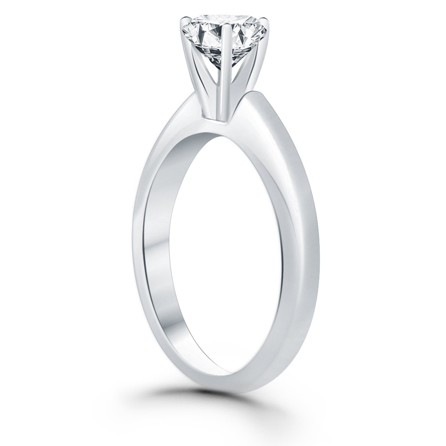14k White Gold Solitaire Cathedral Engagement Ring - The Best Accessory