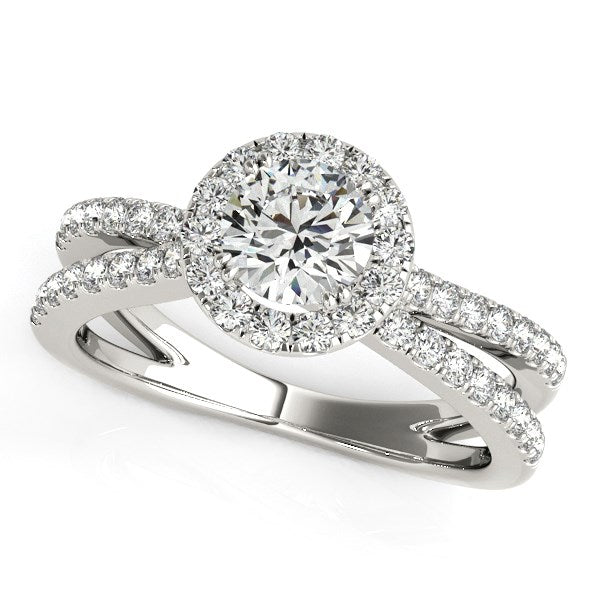 14k White Gold Diamond Engagement Ring with Split Shank Design (1 1/2 cttw) - The Best Accessory