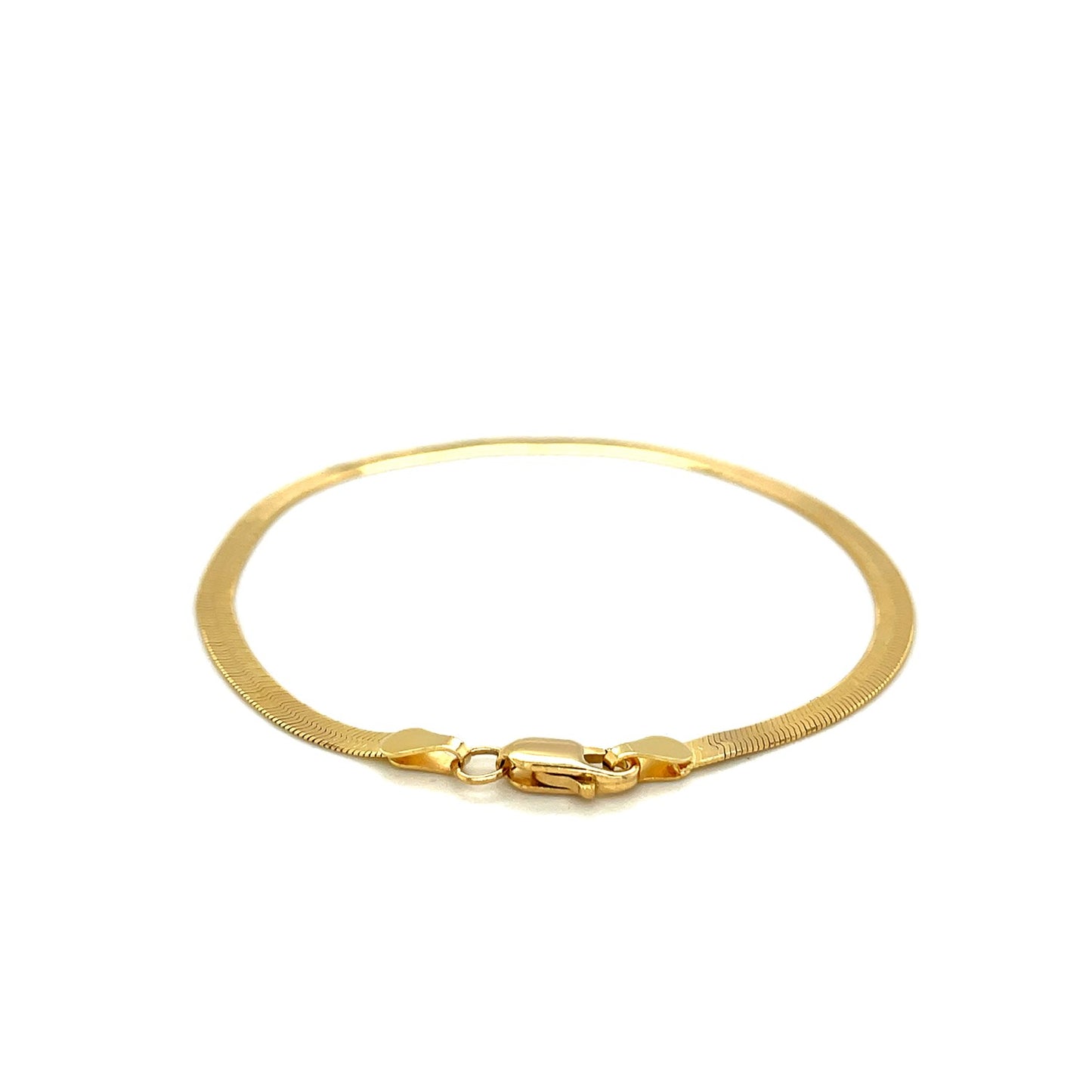 14k Yellow Gold Super Flex Herringbone Bracelet (2.80 mm) - The Best Accessory