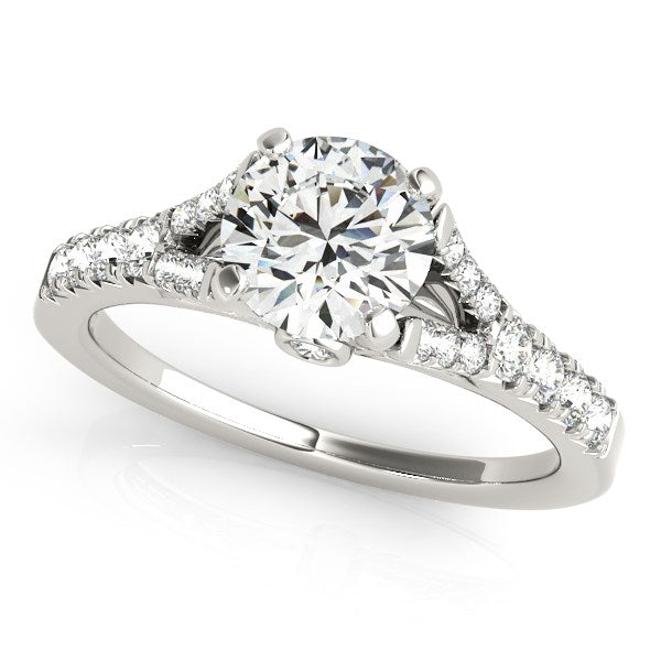 14k White Gold Split Shank Prong Set Diamond Engagement Ring (1 3/8 cttw) - The Best Accessory