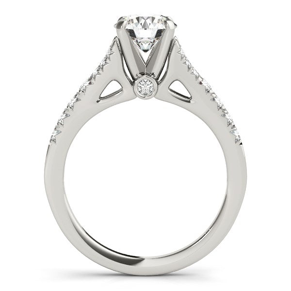 14k White Gold Split Shank Prong Set Diamond Engagement Ring (1 3/8 cttw) - The Best Accessory