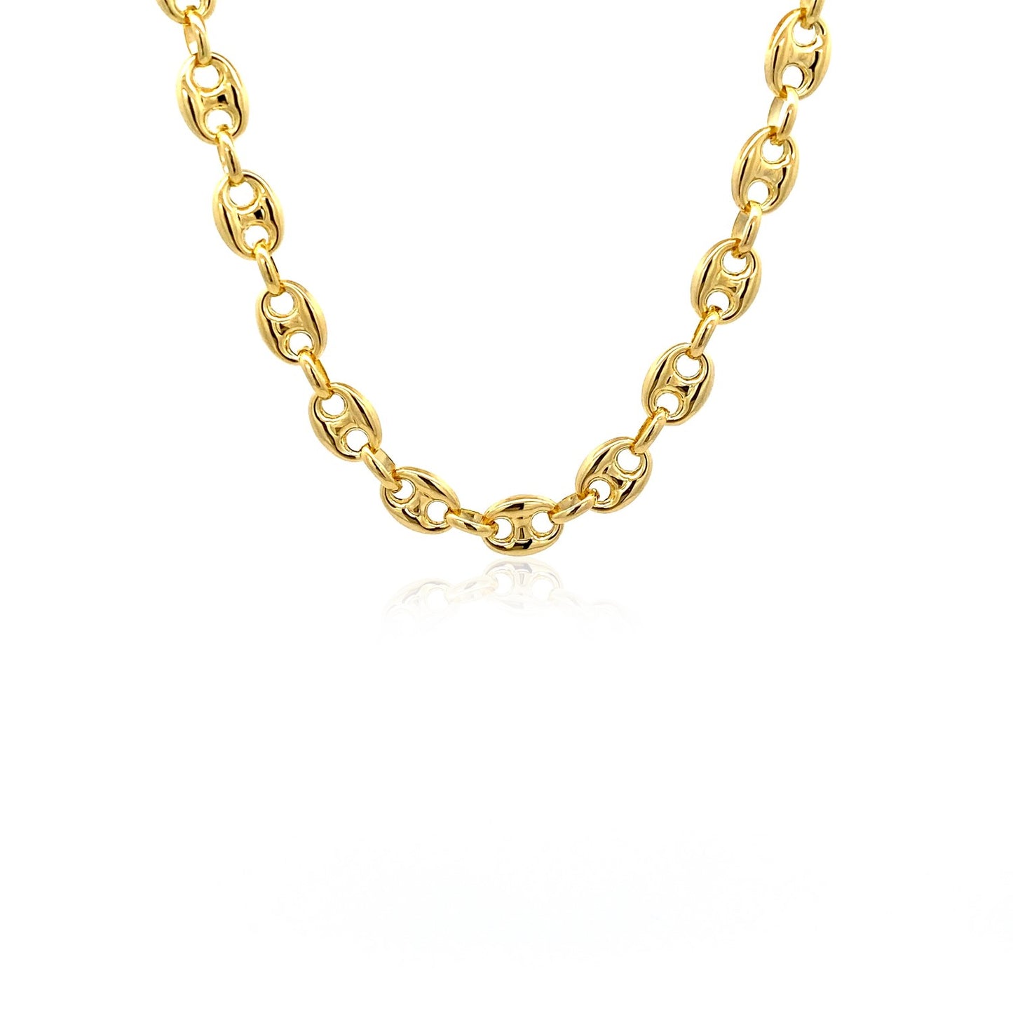 14k Yellow Gold Puffed Mariner Link Chain (6.80 mm) - The Best Accessory