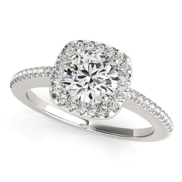14k White Gold Pave Style Slim Shank Diamond Engagement Ring (1 1/8 cttw) - The Best Accessory