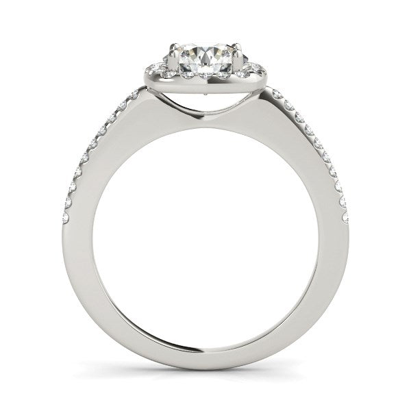 14k White Gold Pave Style Slim Shank Diamond Engagement Ring (1 1/8 cttw) - The Best Accessory