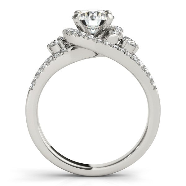 14k White Gold Split Shank Halo Bypass Diamond Engagement Ring (1 3/4 cttw) - The Best Accessory