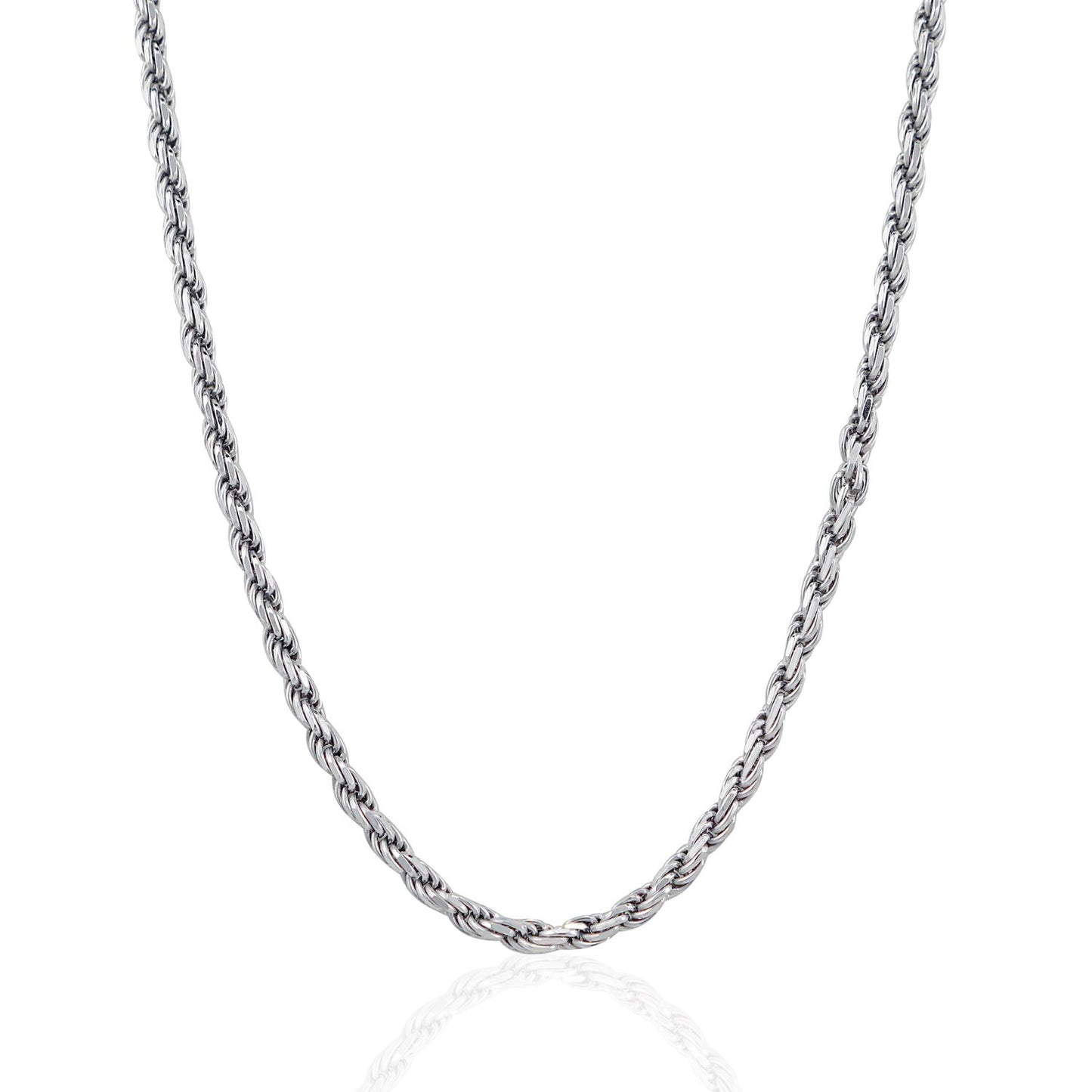 Sterling Silver Diamond Cut Rope Style Chain (3.60 mm) - The Best Accessory
