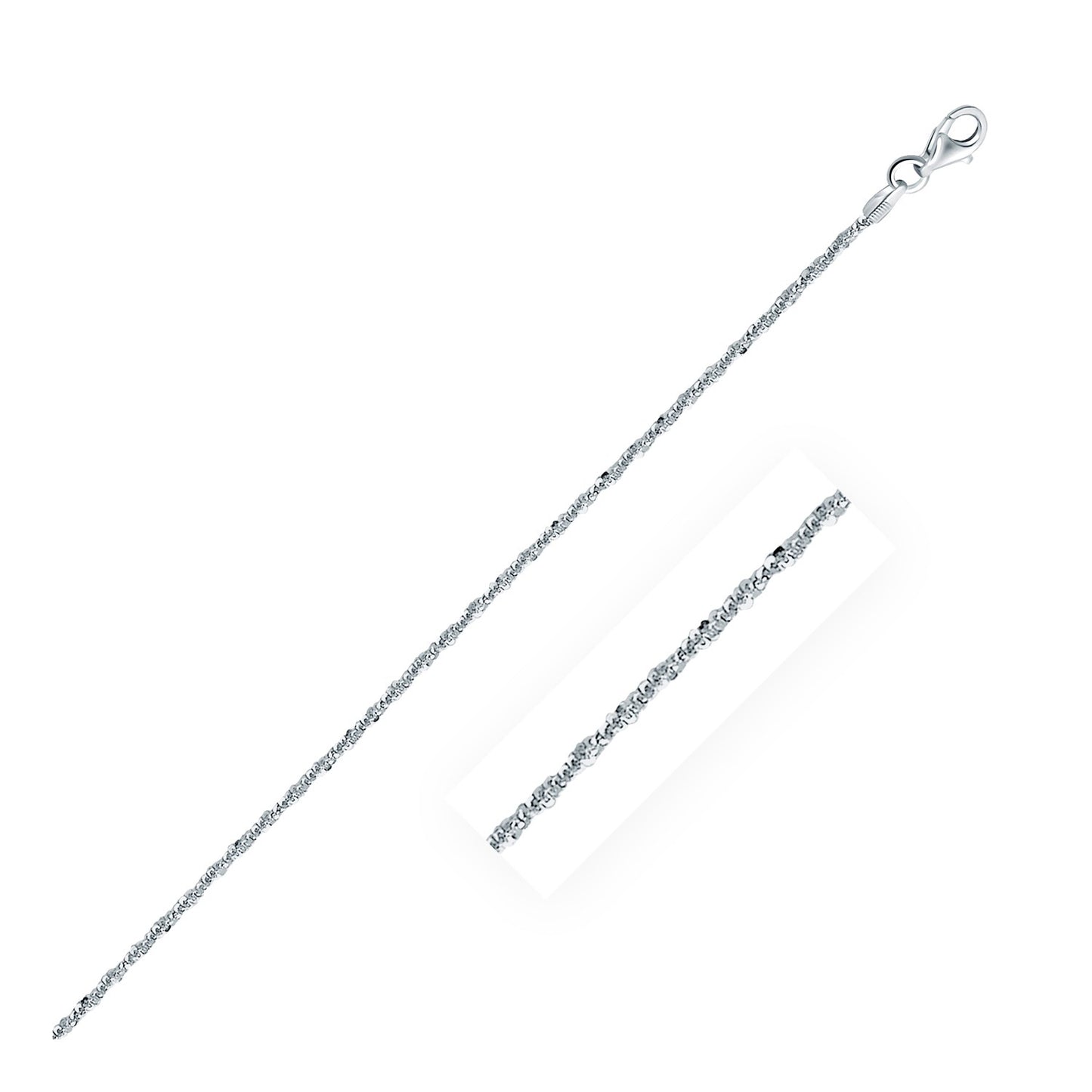 Rhodium Plated Sterling Silver Sparkle Style Chain (1.60 mm) - The Best Accessory