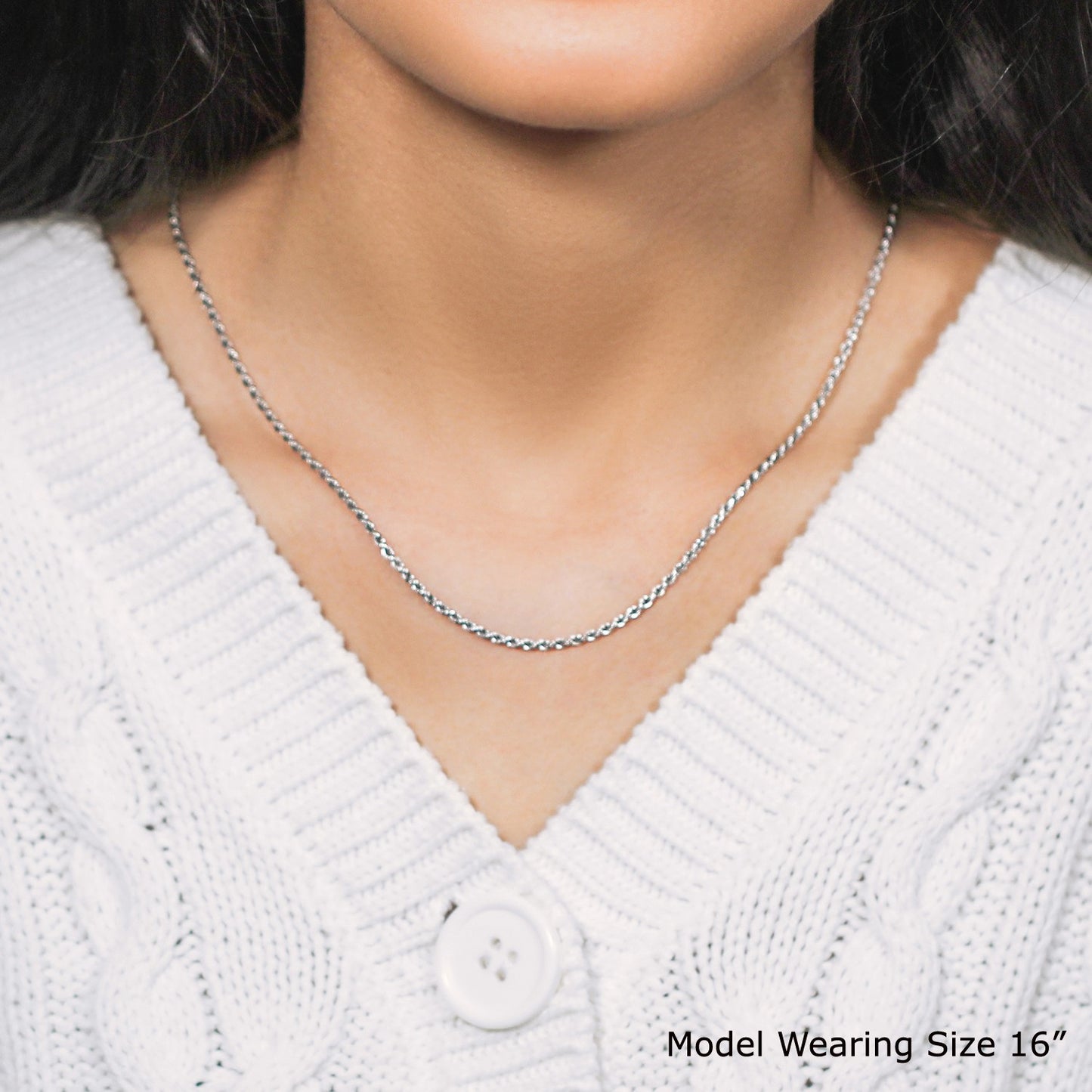 Sterling Silver 1.8mm Diamond Cut Rope Style Chain - The Best Accessory