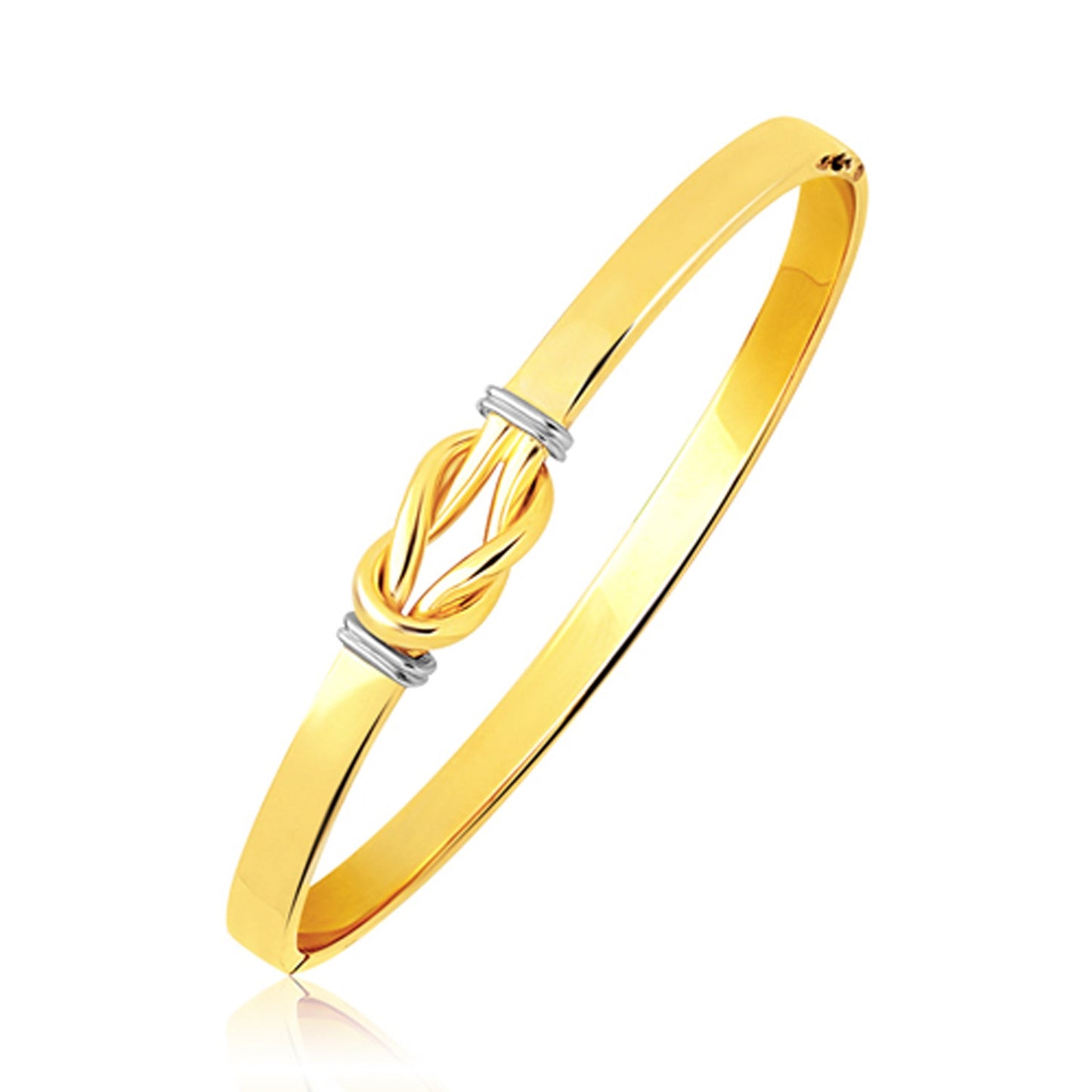 Intertwined Knot Slip On Bangle in 14k Two-Tone Gold (5.00 mm) - The Best Accessory