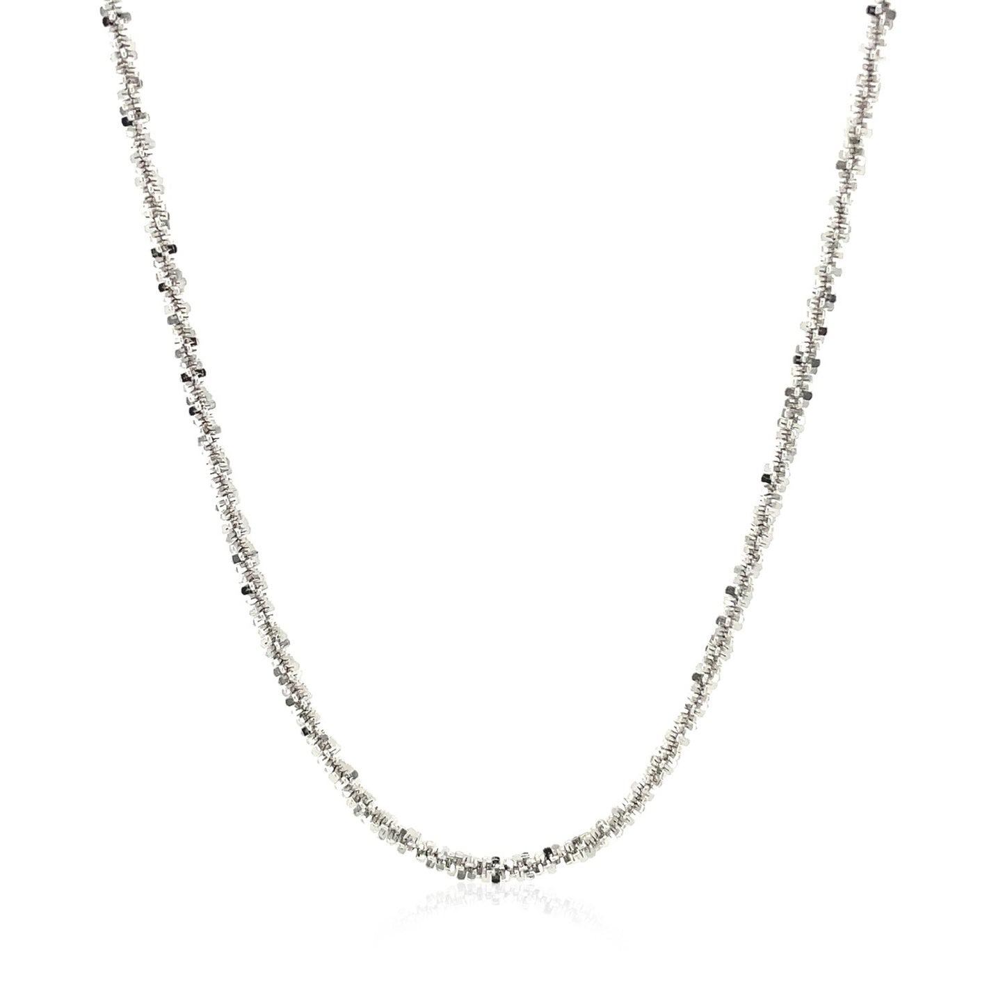 Rhodium Plated 2.2mm Sterling Silver Sparkle Style Chain (2.20 mm) - The Best Accessory