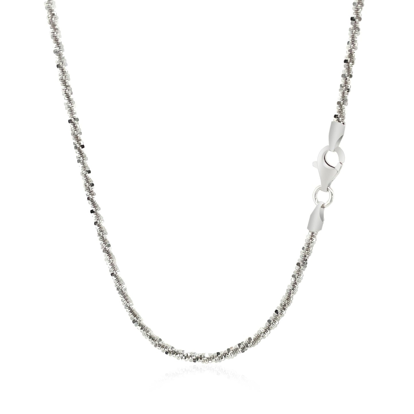 Rhodium Plated 2.2mm Sterling Silver Sparkle Style Chain (2.20 mm) - The Best Accessory