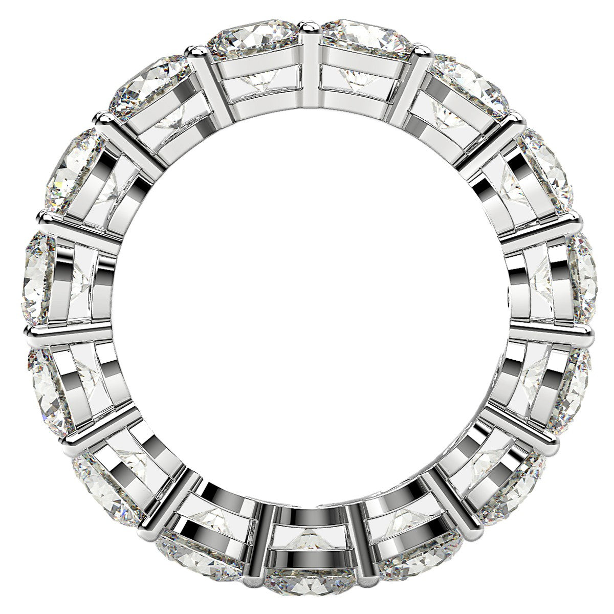 Round Cut Lab Grown Diamond Eternity Ring in 14k White Gold (5 cttw FG/VS2) - The Best Accessory