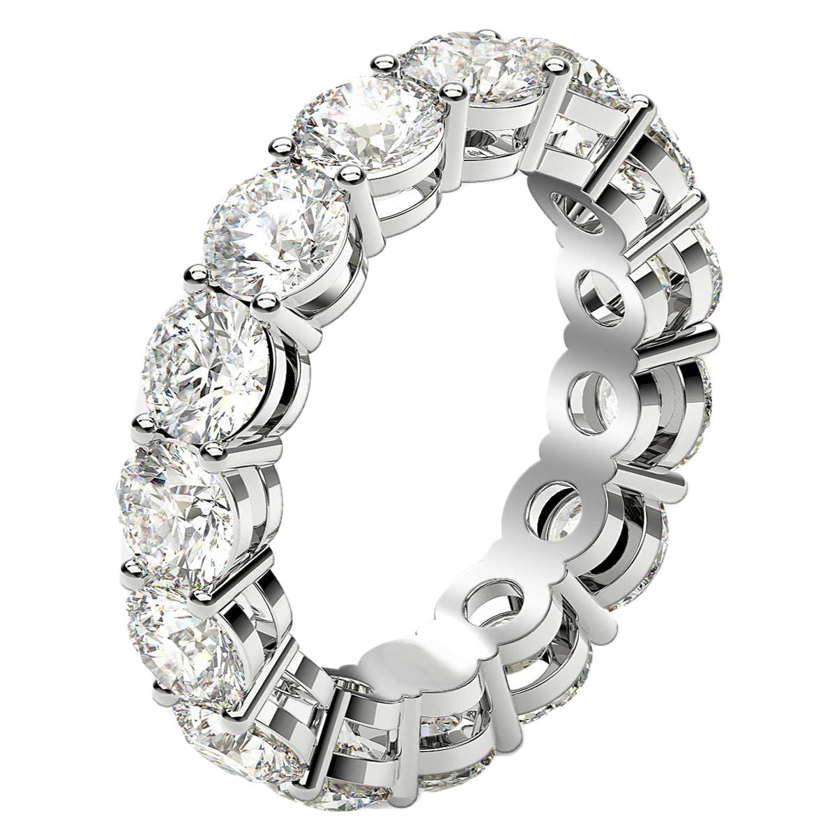 Round Cut Lab Grown Diamond Eternity Ring in 14k White Gold (5 cttw FG/VS2) - The Best Accessory