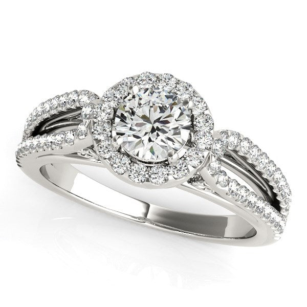 14k White Gold Diamond Engagement Ring with Teardrop Split Shank (7/8 cttw) - The Best Accessory
