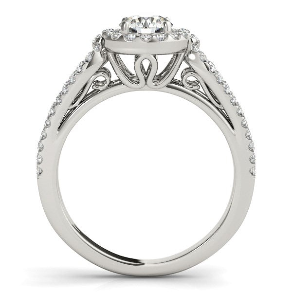 14k White Gold Diamond Engagement Ring with Teardrop Split Shank (7/8 cttw) - The Best Accessory