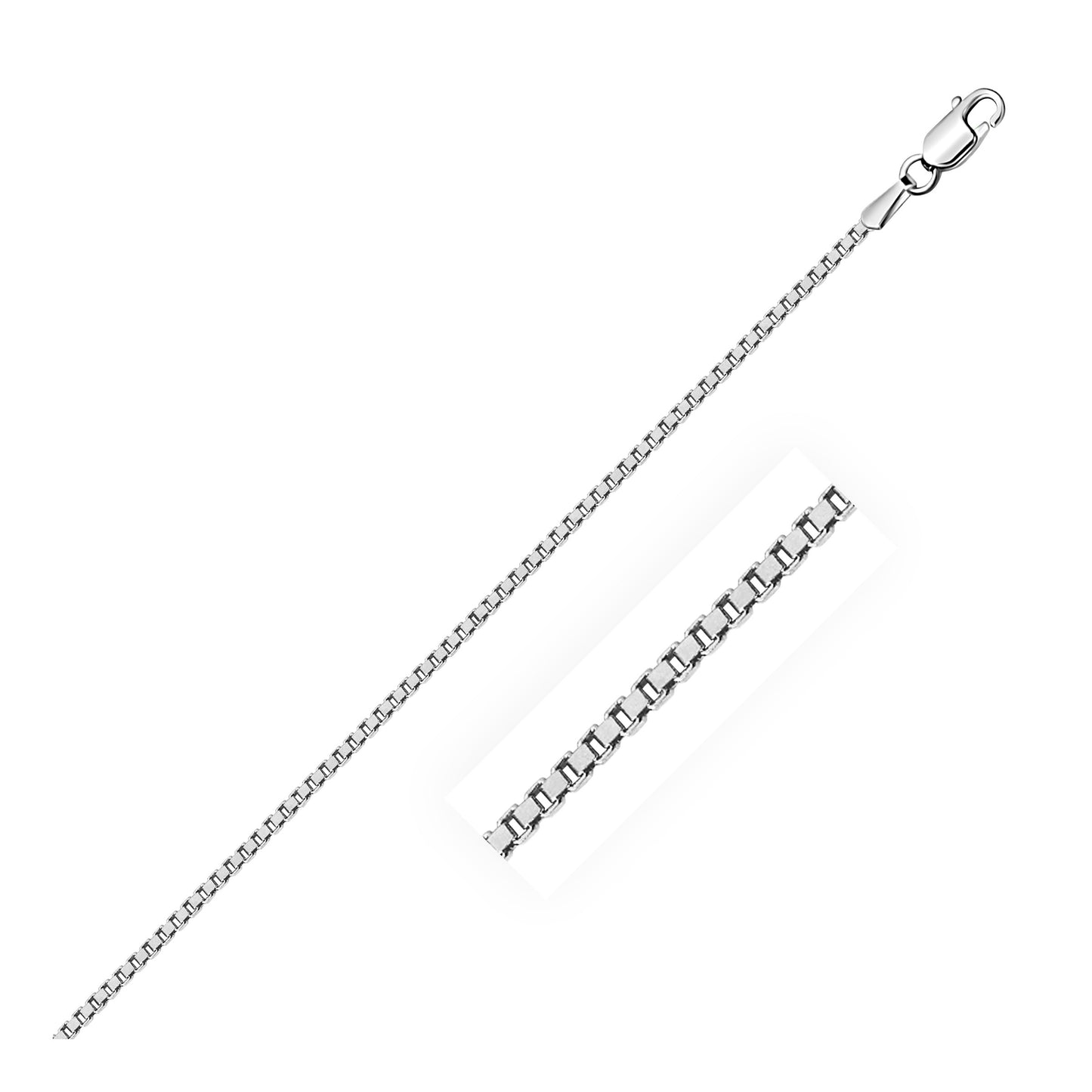 Sterling Silver Rhodium Plated Box Chain (1.30 mm) - The Best Accessory
