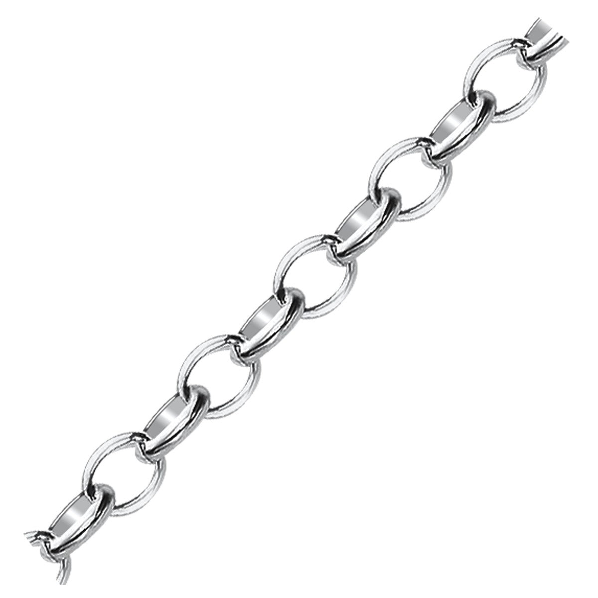 Sterling Silver Polished Charm Bracelet with Rhodium Plating (5.10 mm) - The Best Accessory