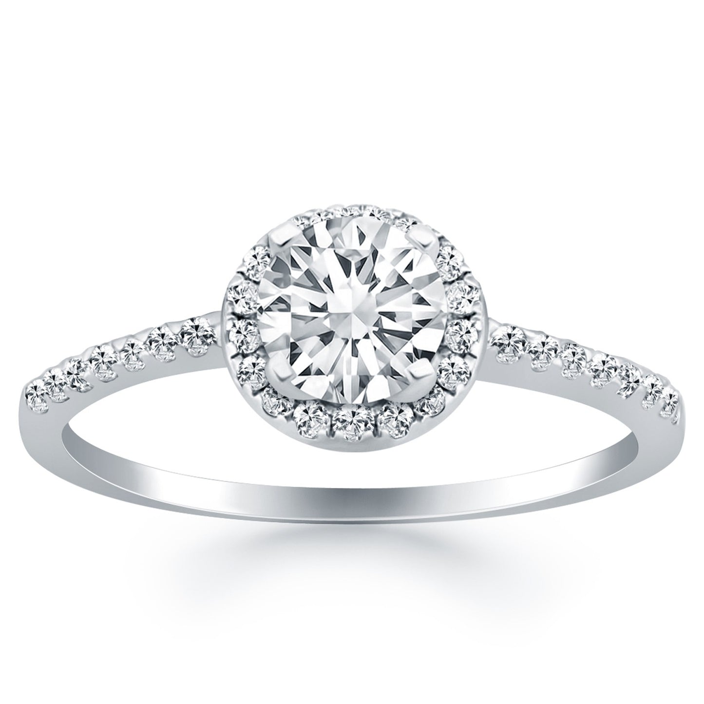 14k White Gold Diamond Halo Collar Engagement Ring - The Best Accessory