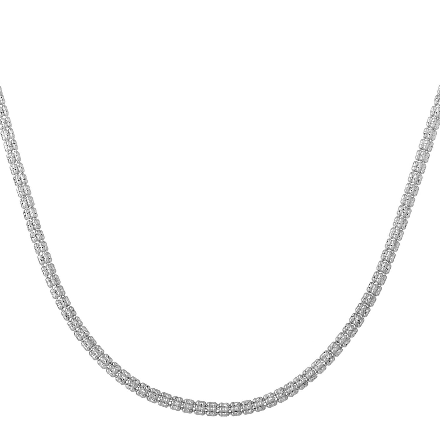 Ice Barrel Chain in 14k White Gold (3.10 mm) - The Best Accessory