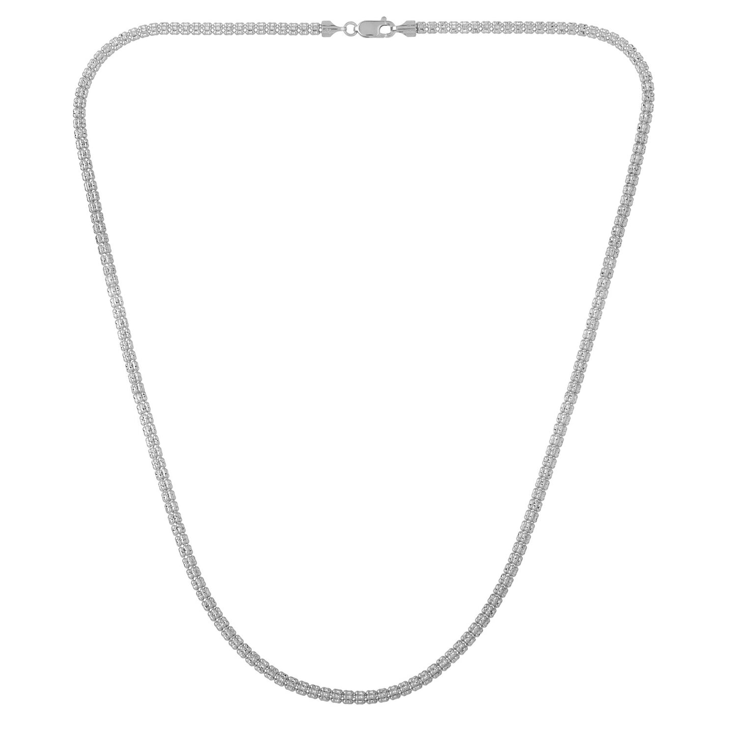 Ice Barrel Chain in 14k White Gold (3.10 mm) - The Best Accessory