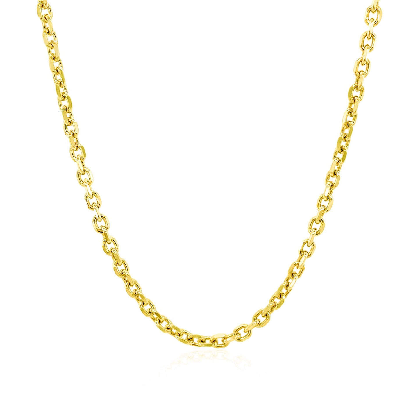 14k Yellow Gold Diamond Cut Cable Link Chain (2.20 mm) - The Best Accessory