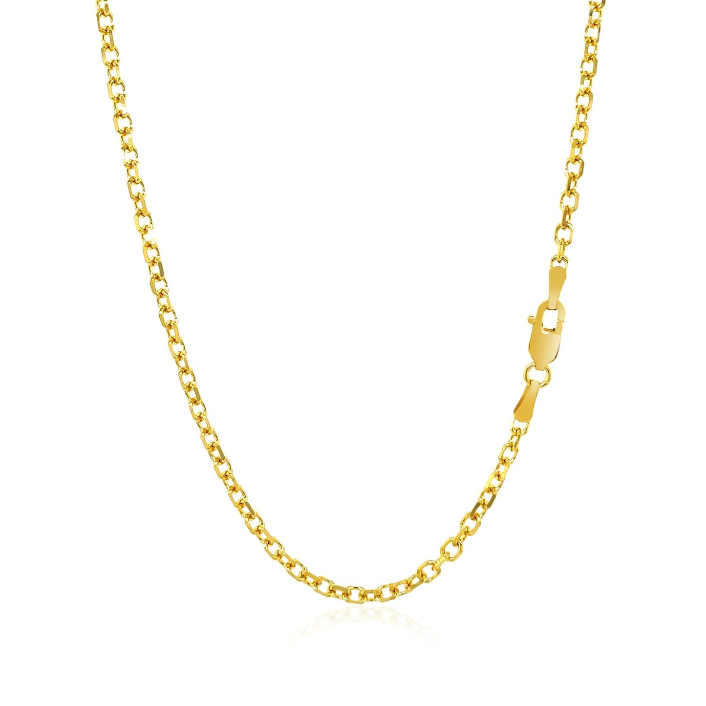 14k Yellow Gold Diamond Cut Cable Link Chain (2.20 mm) - The Best Accessory