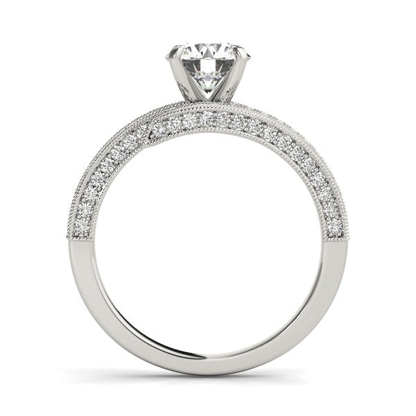 14k White Gold Round Diamond Bypass Style Engagement Ring (1 1/2 cttw) - The Best Accessory