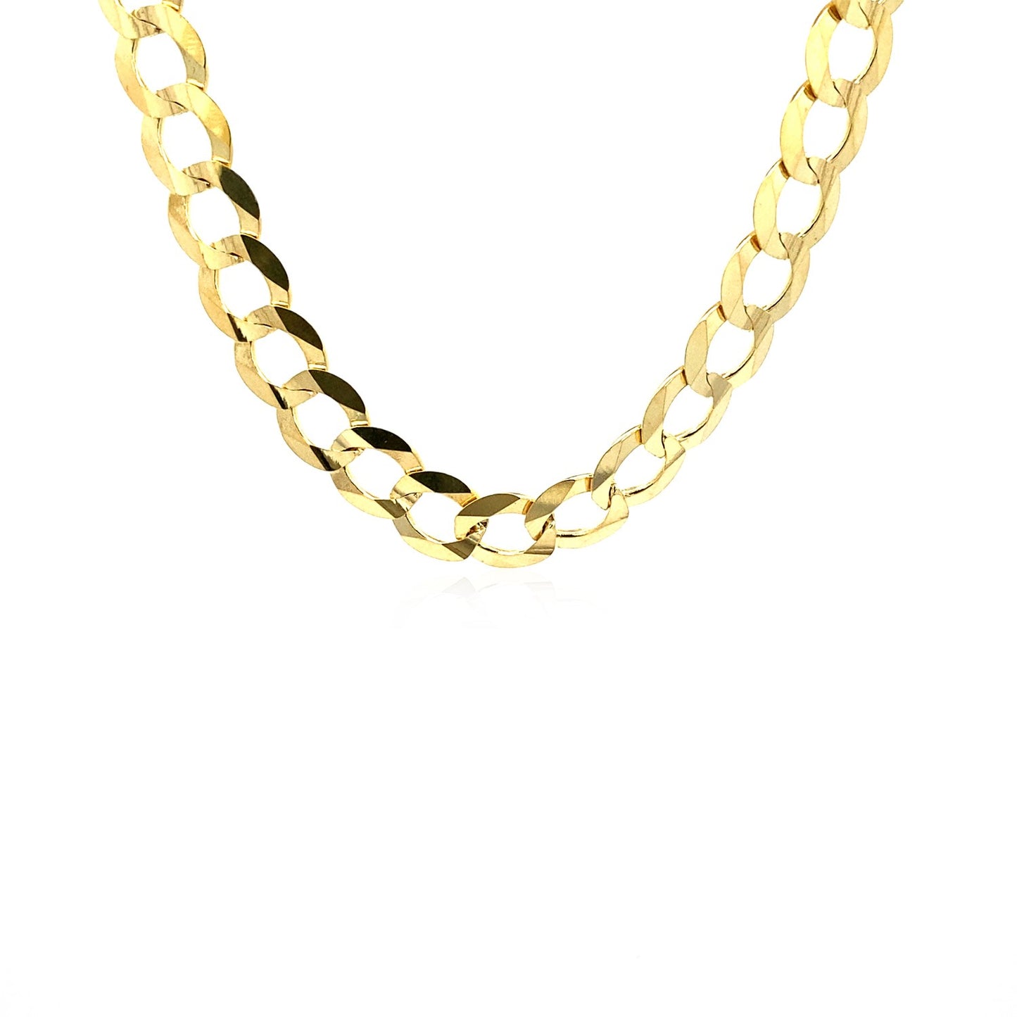 14k Yellow Gold Solid Curb Chain (8.20 mm) - The Best Accessory
