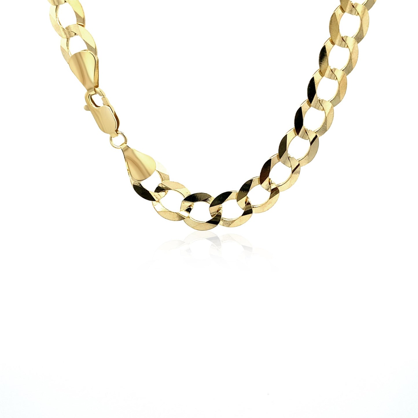 14k Yellow Gold Solid Curb Chain (8.20 mm) - The Best Accessory