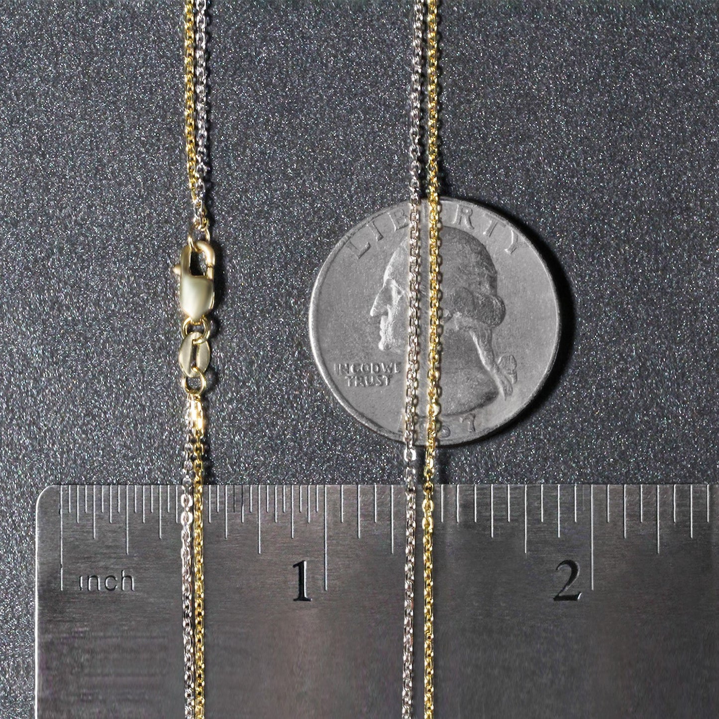 14k TwoTone Double Strand Cable Pendant Chain (1.1 mm) - The Best Accessory