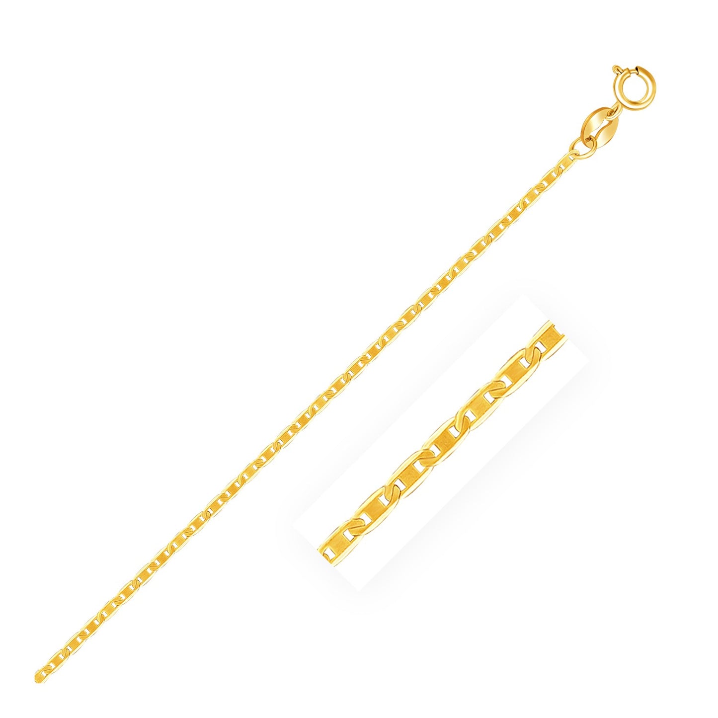 14k Yellow Gold Mariner Link Chain (1.20 mm) - The Best Accessory