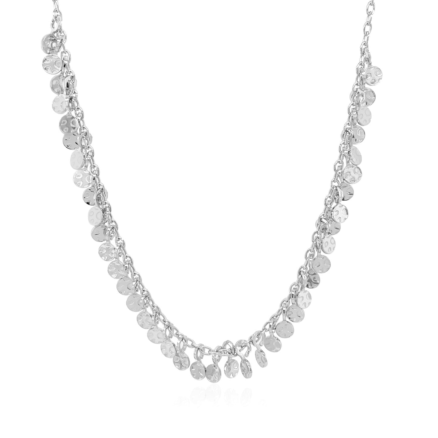 Sterling Silver 16 inch Necklace with Textured Beads - The Best Accessory