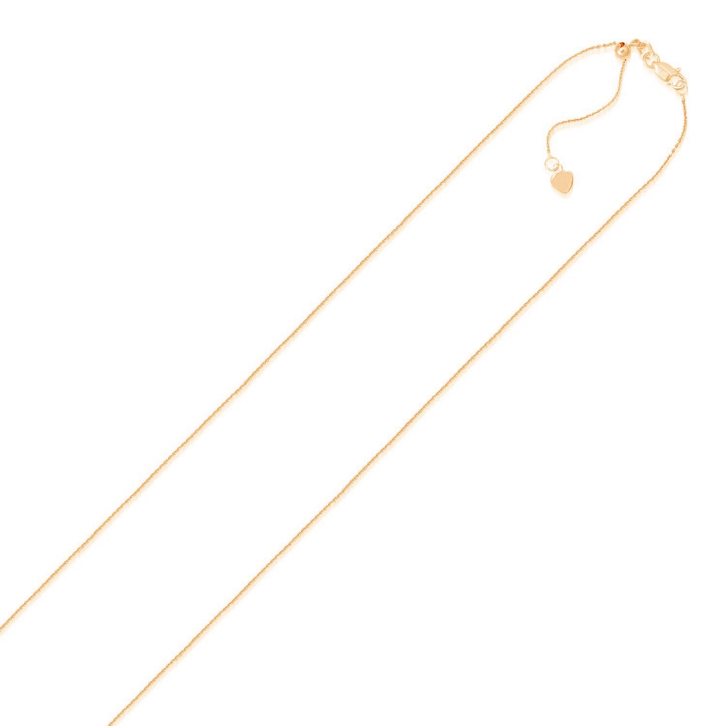 14k Rose Gold Adjustable Cable Chain (1.10 mm) - The Best Accessory
