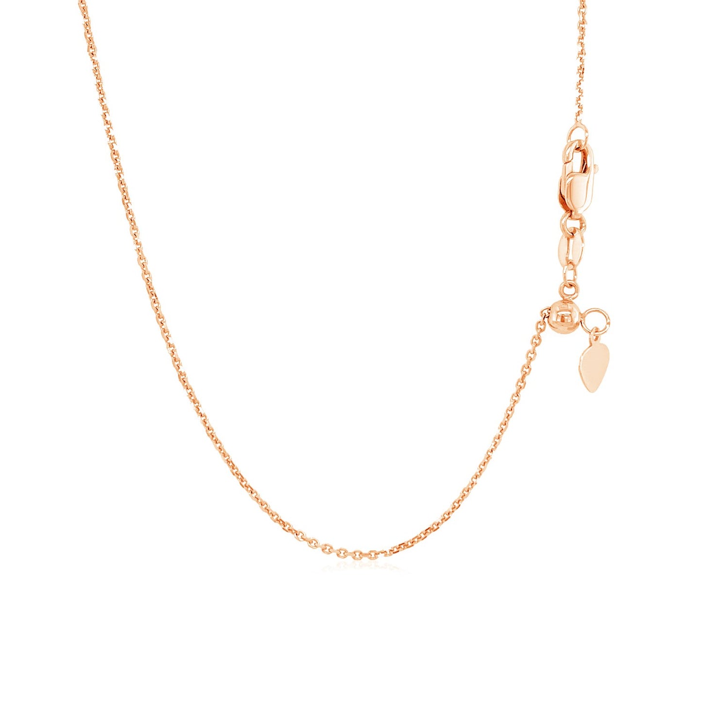 14k Rose Gold Adjustable Cable Chain (1.10 mm) - The Best Accessory