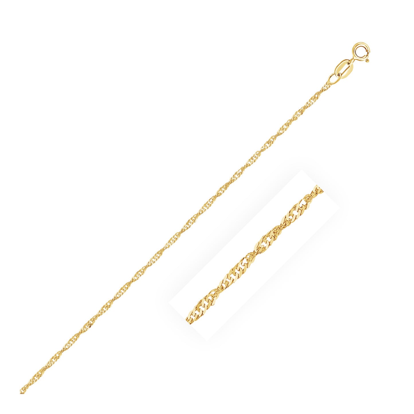 14k Yellow Gold Singapore Chain (1.30 mm) - The Best Accessory
