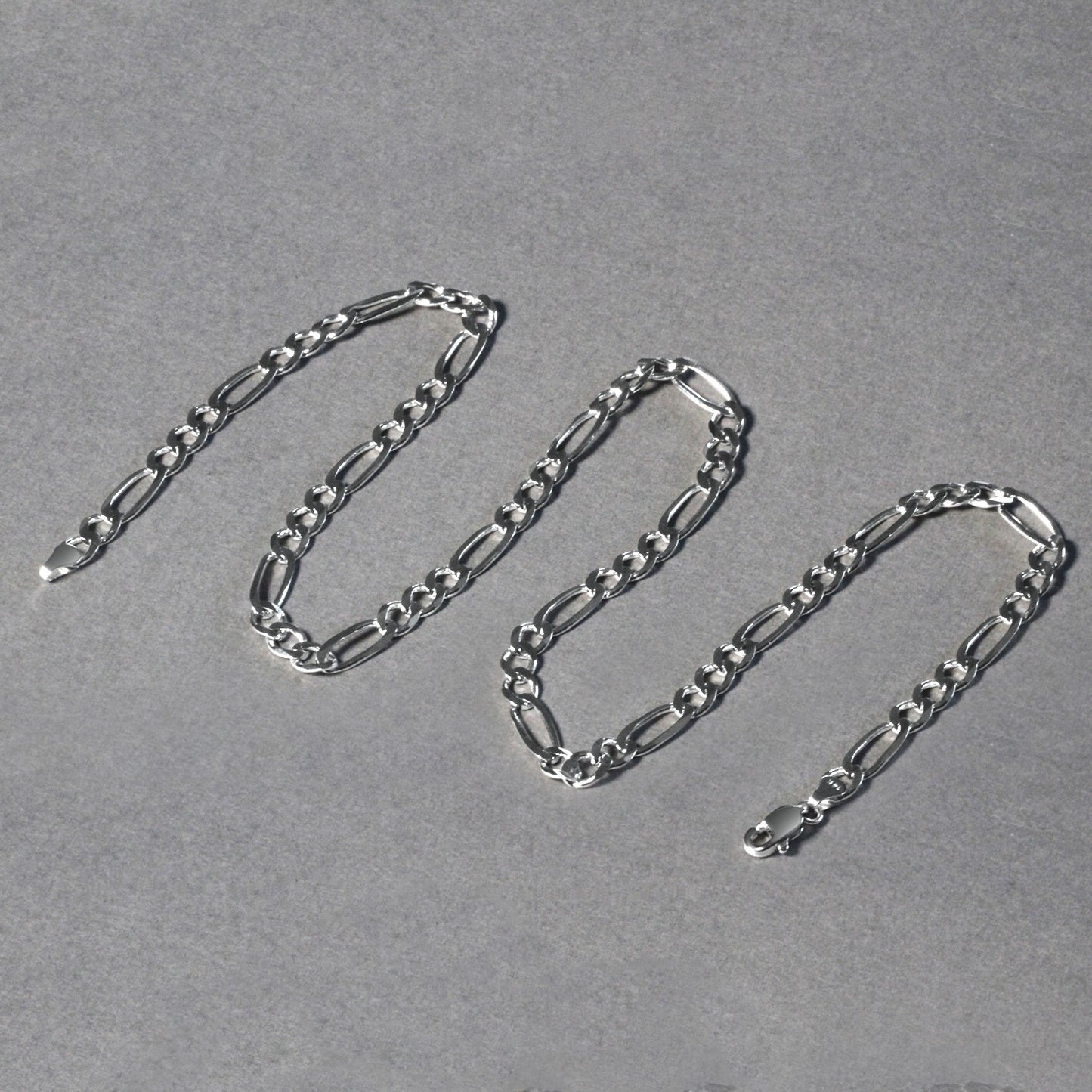 14k White Gold Solid Figaro Chain (4.50 mm) - The Best Accessory