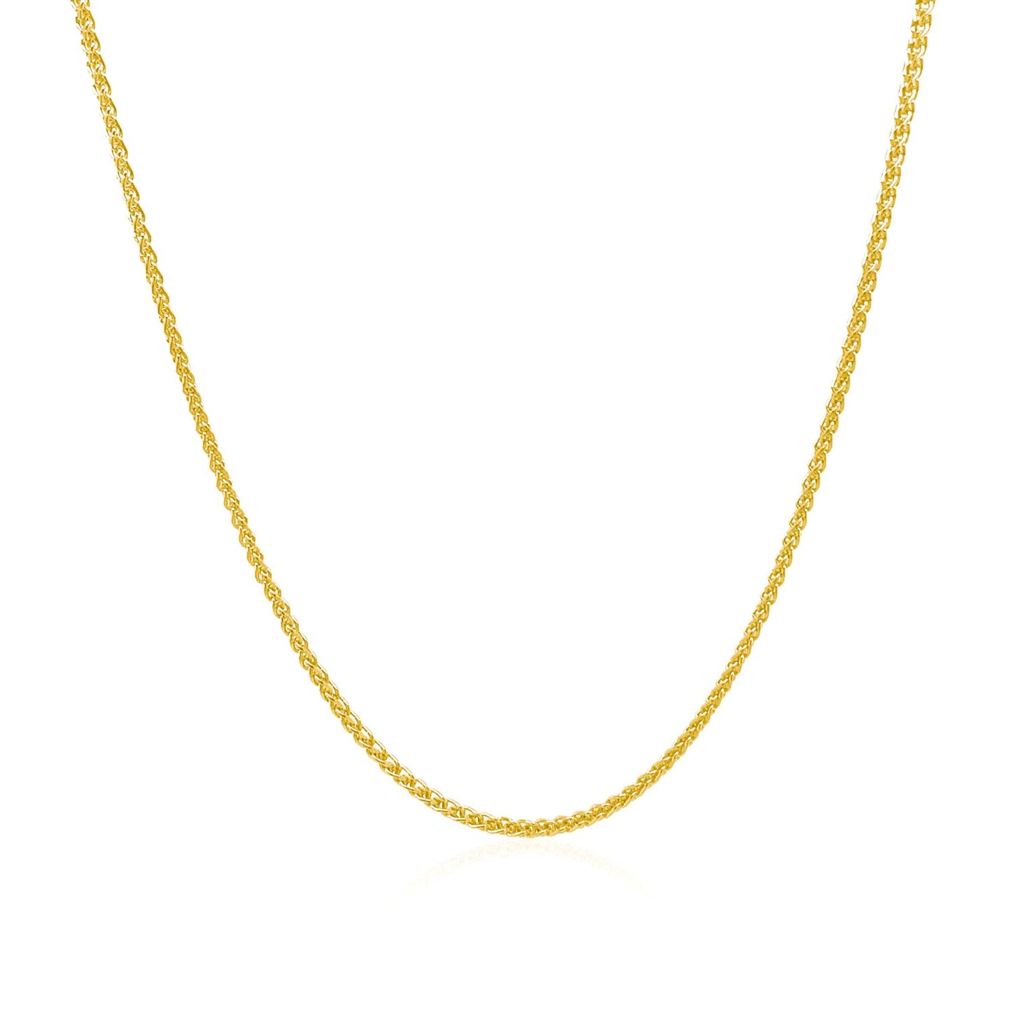 14k Yellow Gold Diamond Cut Round Wheat Chain (1.20 mm) - The Best Accessory